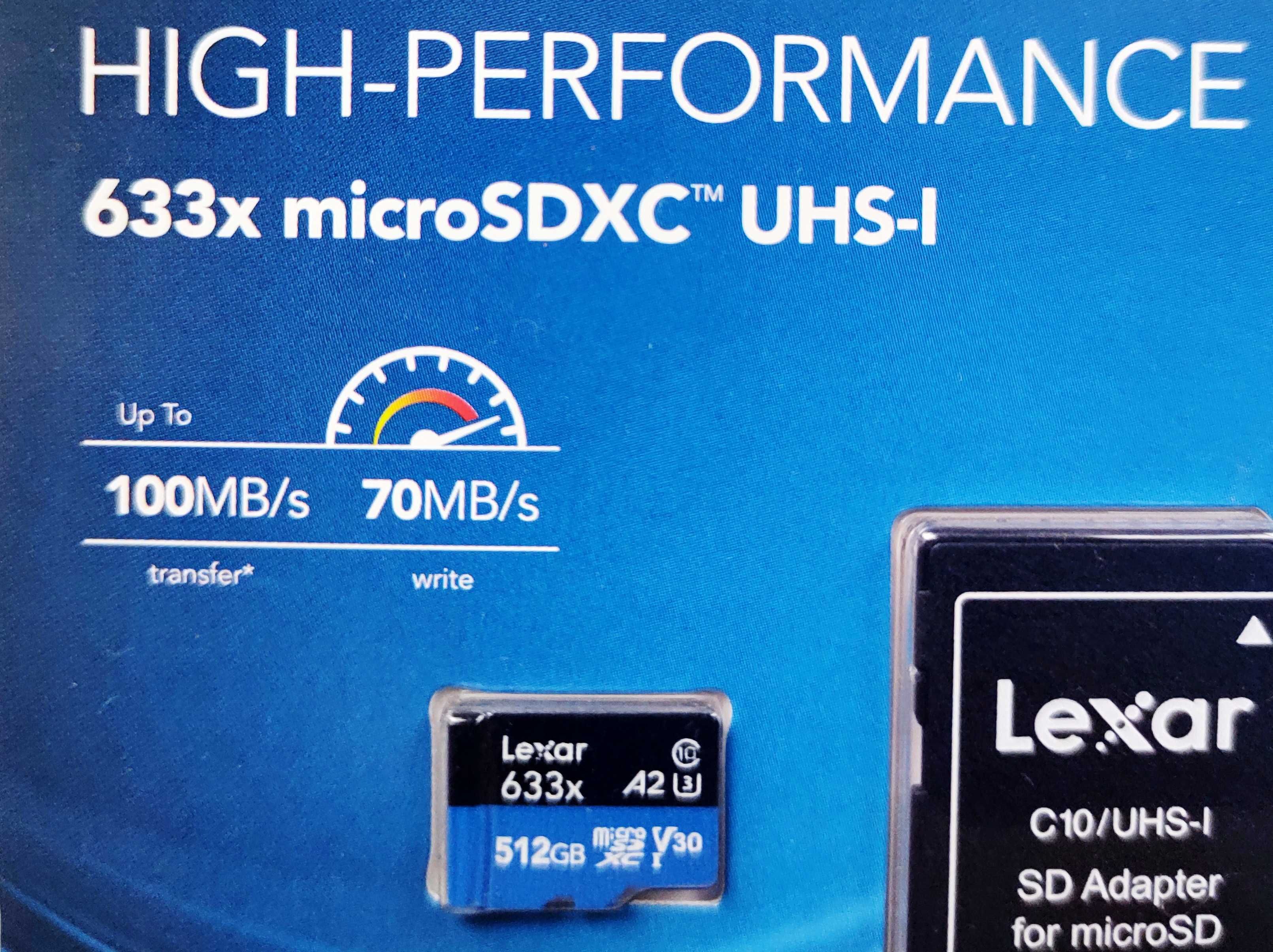 4K Lexar High Performance Micro SDXC 512 GB карта памет Memory Card