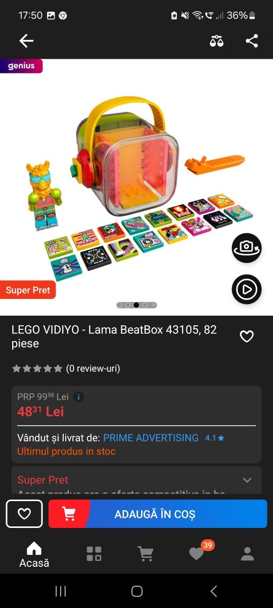 Lego Vidiyo 82 piese sigilat