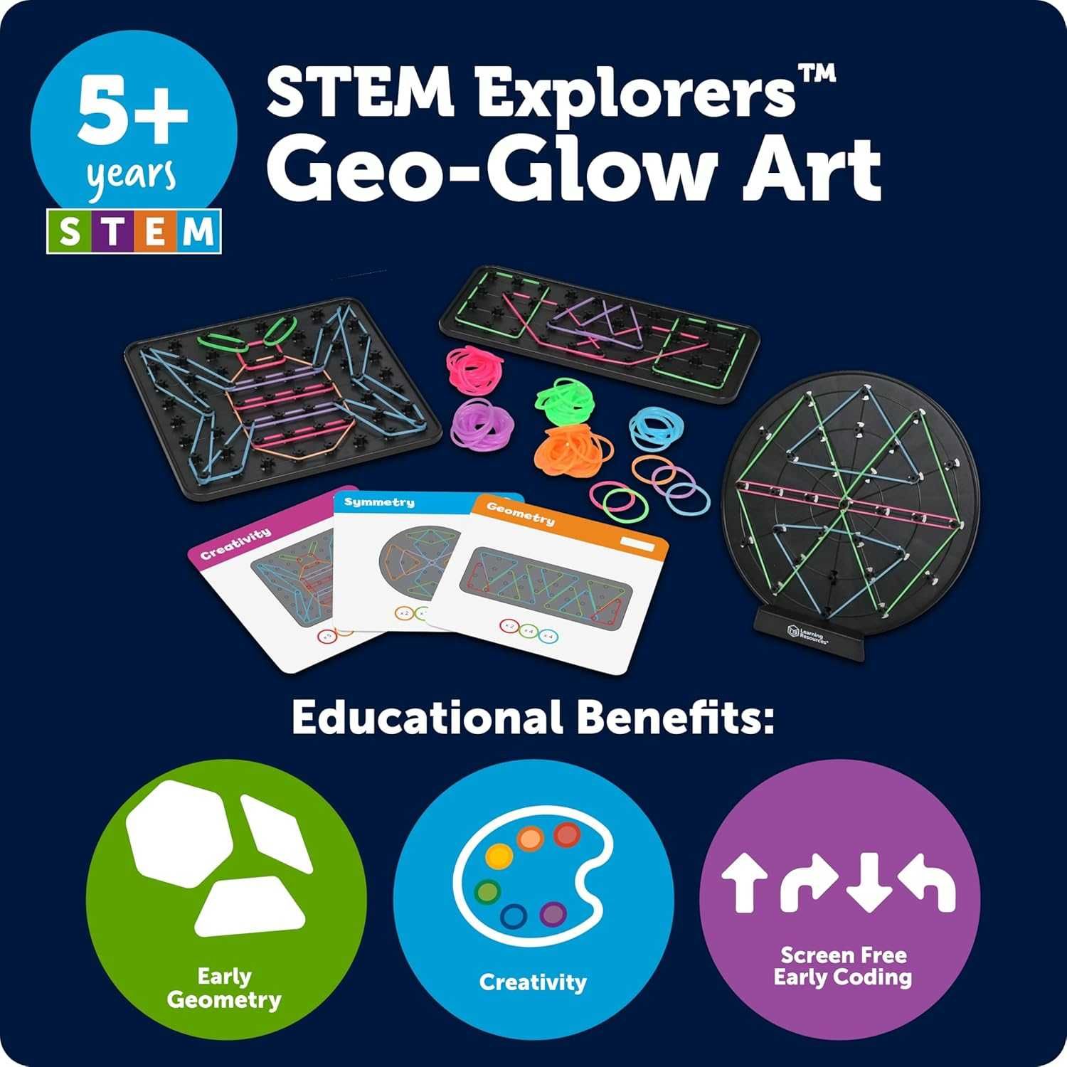 Learning Resources STEM изследователи Гео-светещо изкуство, 5+ години