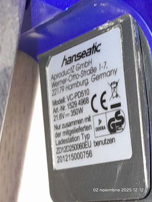 Aspirator făra fir, cu acumulator