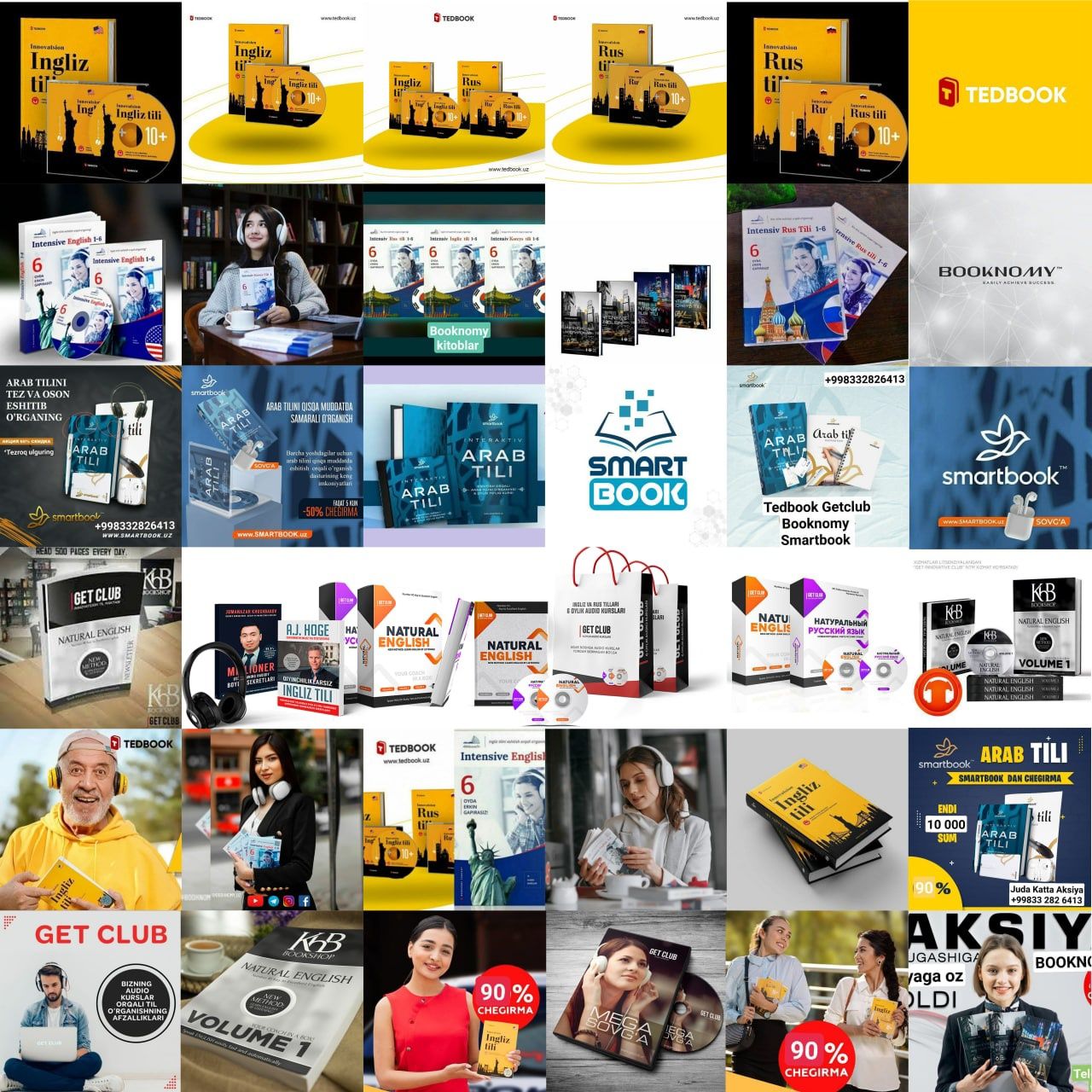 Booknomy getclub smartbook tedbook arab tili rus koreys ingliz tili 50