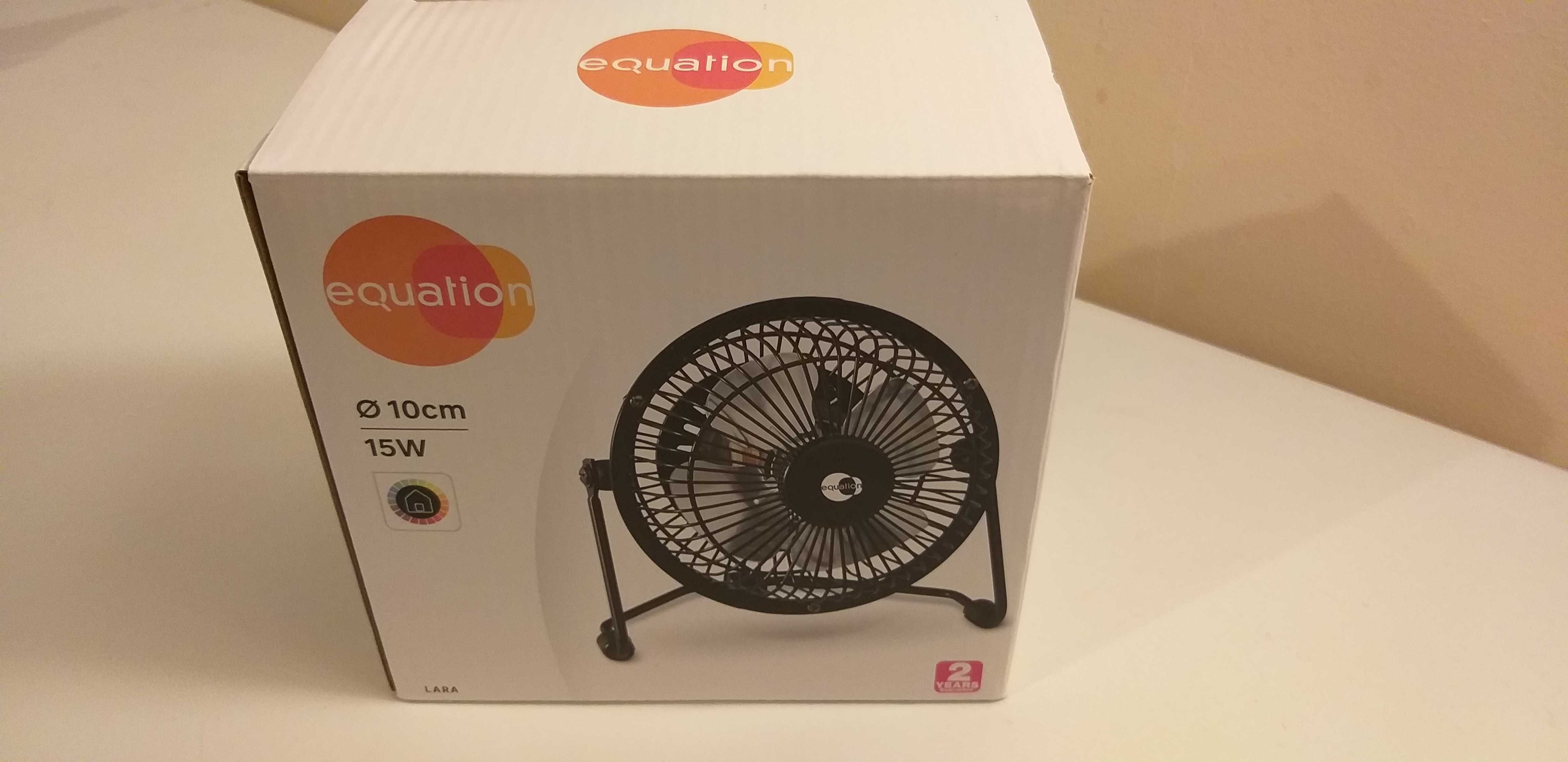 Ventilator mini de birou Equation Lara, 15 W, Ø 10 cm, o viteza, negru