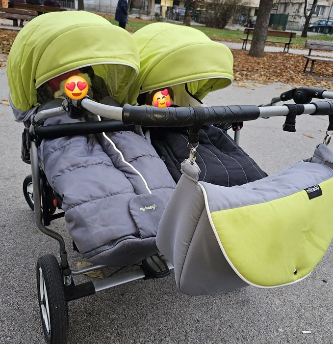 Количка за близнаци Mikado Twin 3в1
