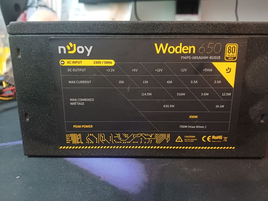 Vând sursă pc Njoy Woden 650W 80 plus gold