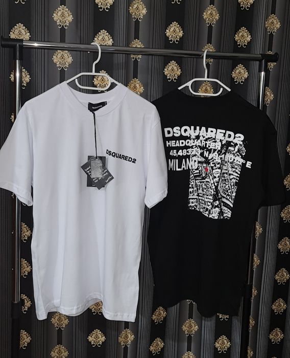 Tricou dsquared2  alb negru milano