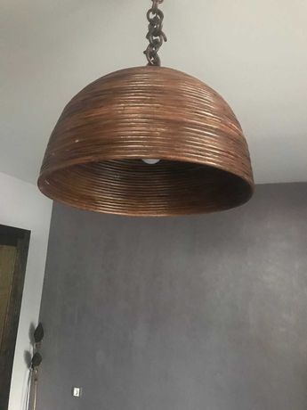 Бамбукова кръгла лампа