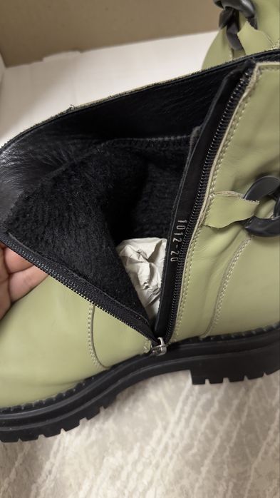 Ботинки женские кожаные с мехом