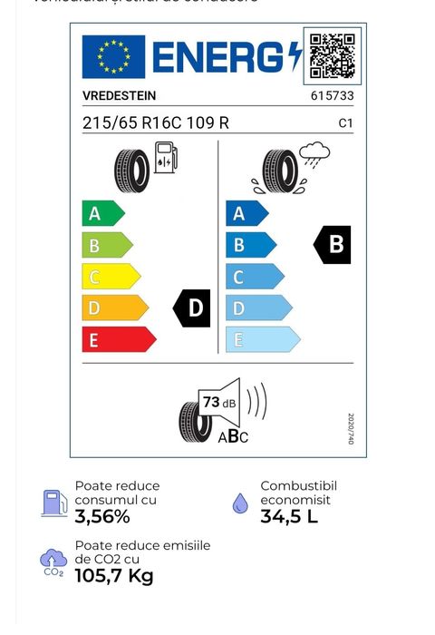 215/65 R16C 109/107R Vredestein Comtrac 2+ Winter M+S iarnă
