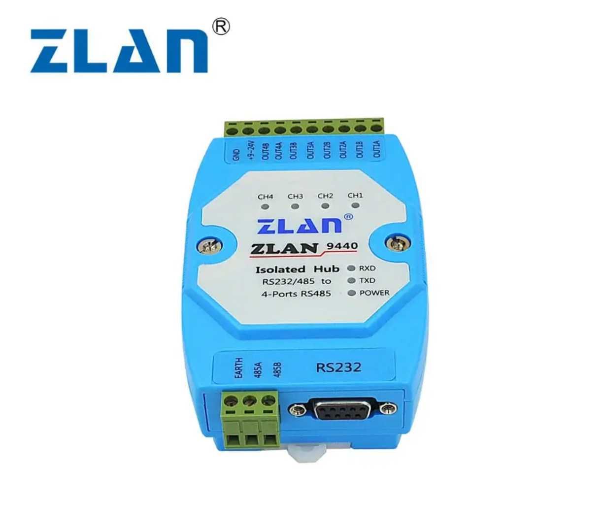 ZLAN9440 4 каналален конвертор RS232 към RS485