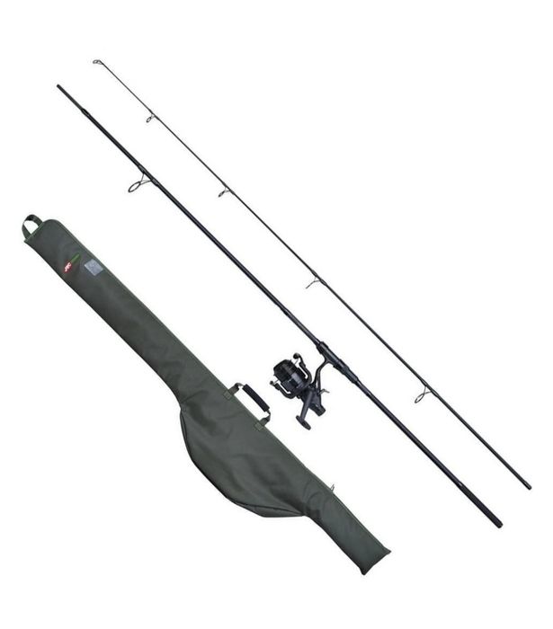 Шаранджийска въдица + макара с навито влакно 0.35мм