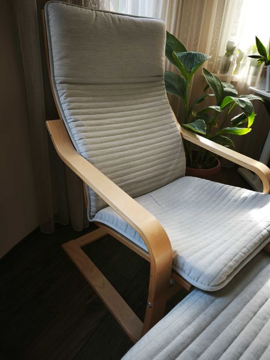 POÄNG кресло и табуретка