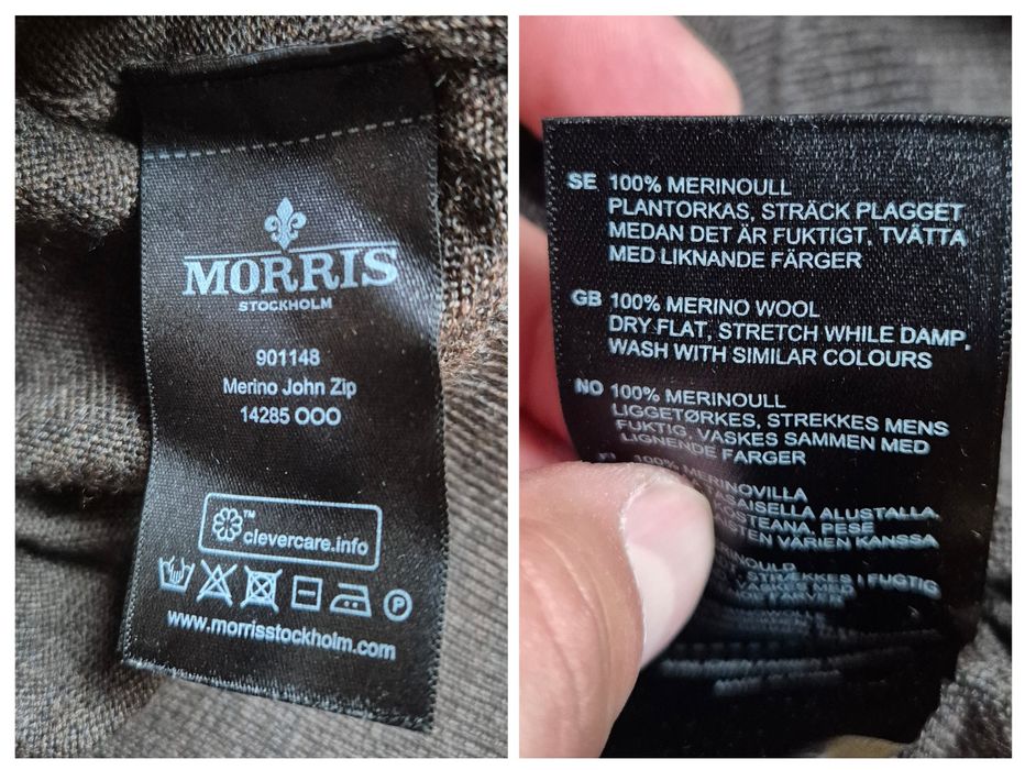 Pulover Morris Stockholm Lux, 100% Lână Merino, half-zip, Bărbați - XL