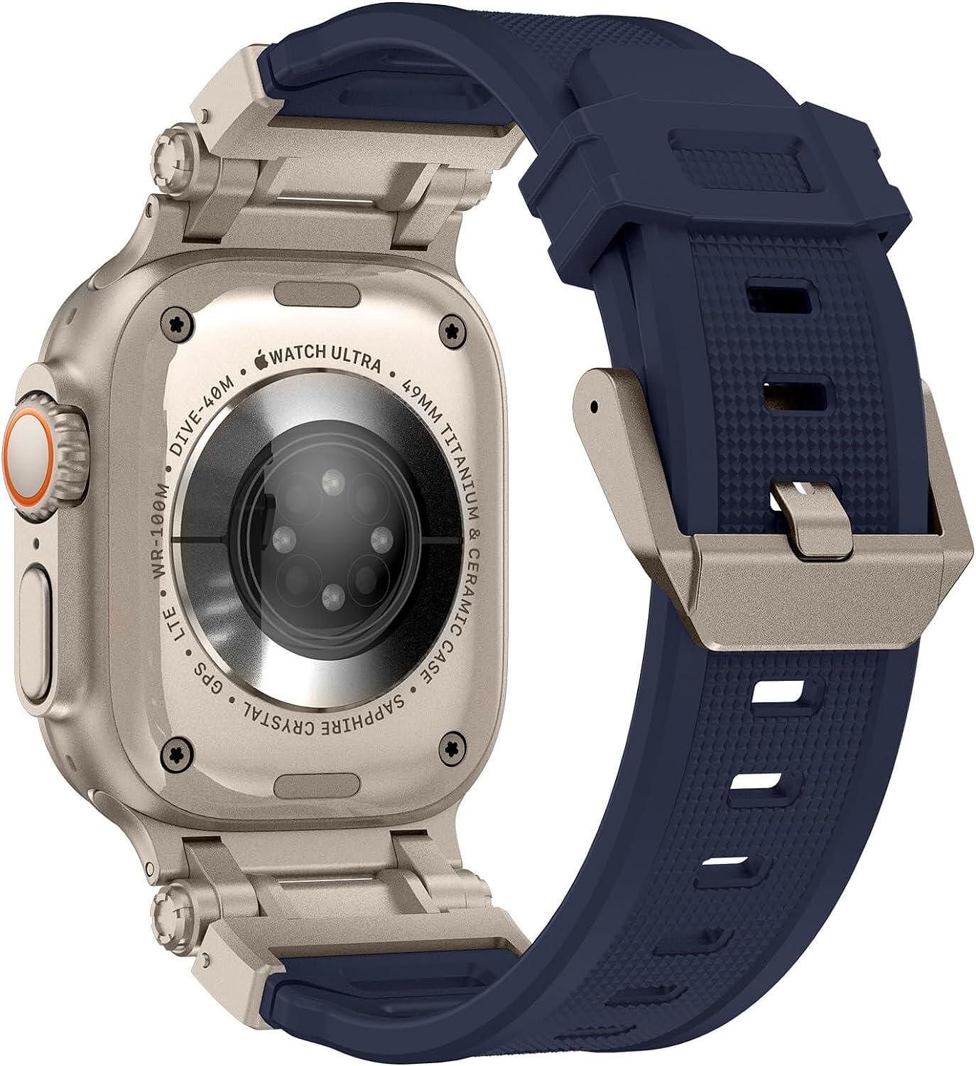 Tech-protect delta pro каишка за apple watch ultra 1/2 - blue/titanium
