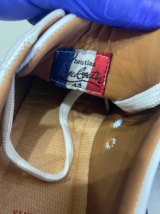 ELEGANT Louboutin Red Bottoms Low White с шип (от/до 40-44 номер) LUX