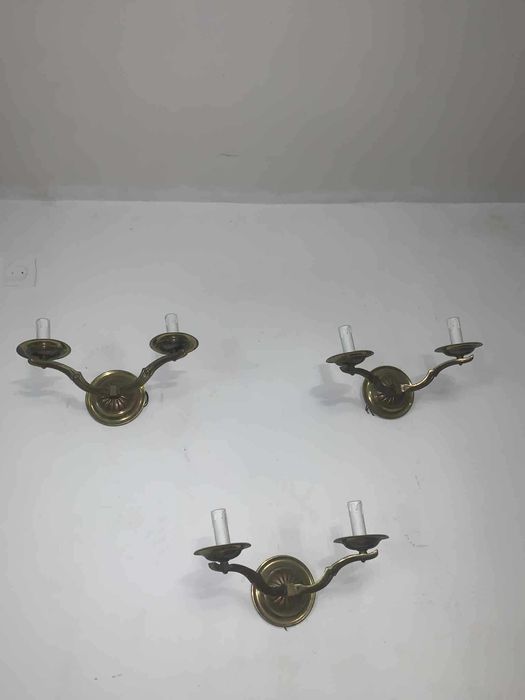 Set de trei aplice de perete din bronz