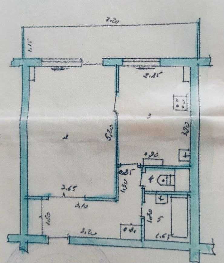 м.Х.Алимжана Дархан московские высотки 1-комн 13/18 50 м² без ремонта
