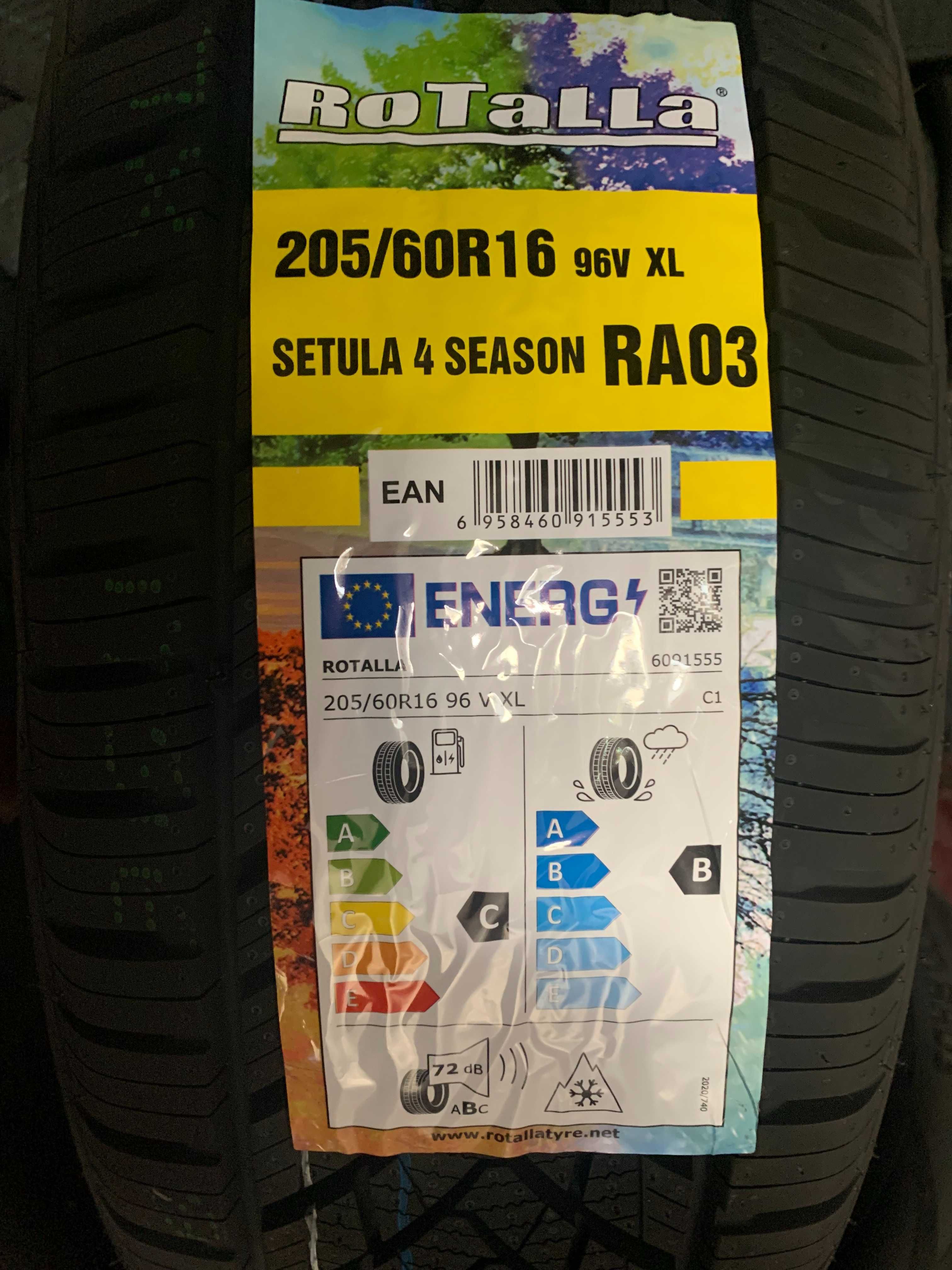 Нови всесезонни гуми ROTALLA SETULA 4 SEASON 205/60R16 96V XL НОВ DOT