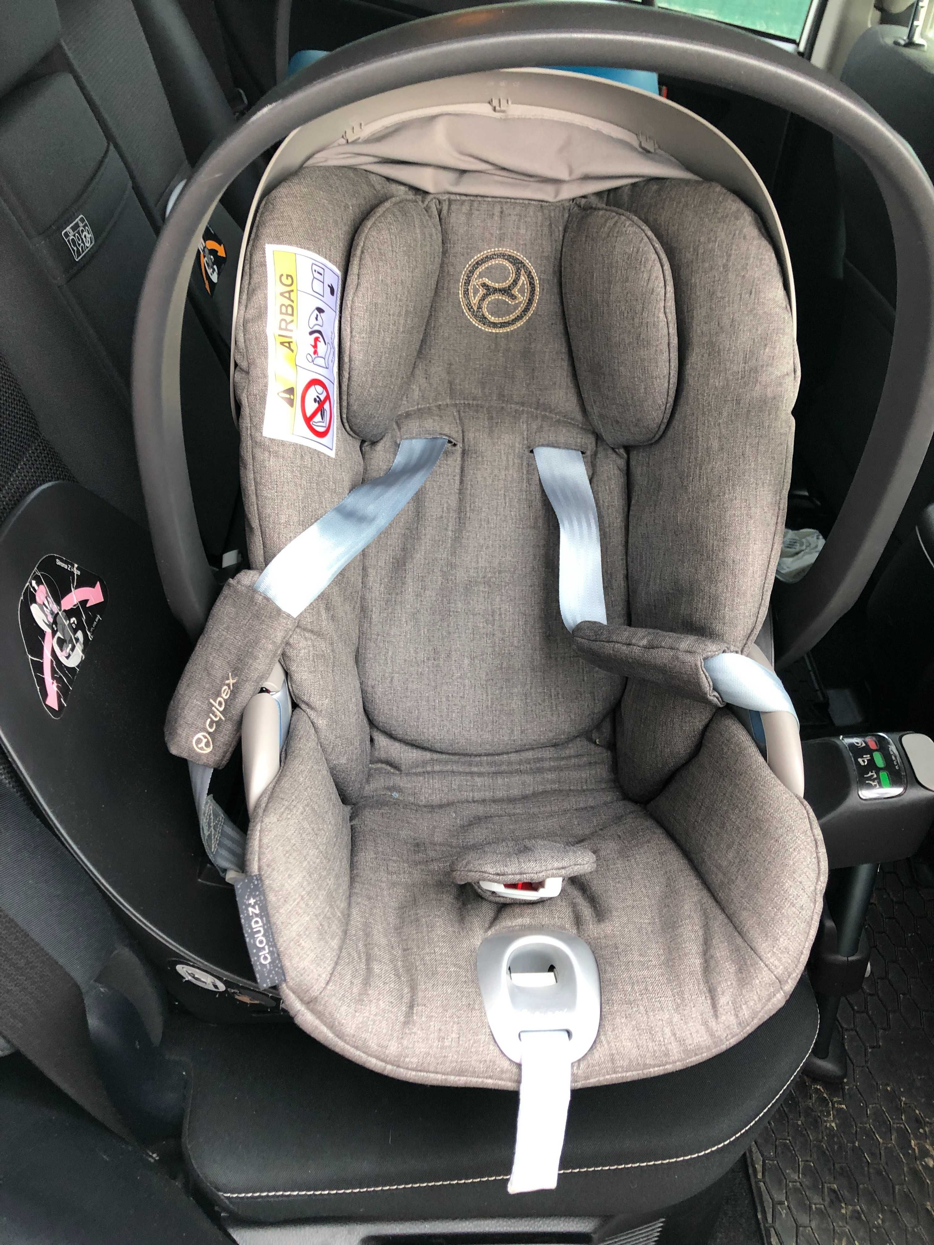 Cybex Platinum Z Plus Soho Gray + baza isofix rotativa + adaptori