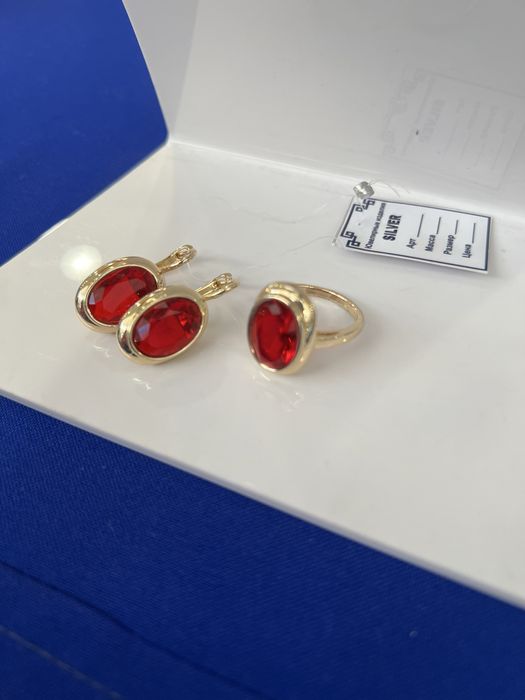 Комплект цирконий серебро в золоте