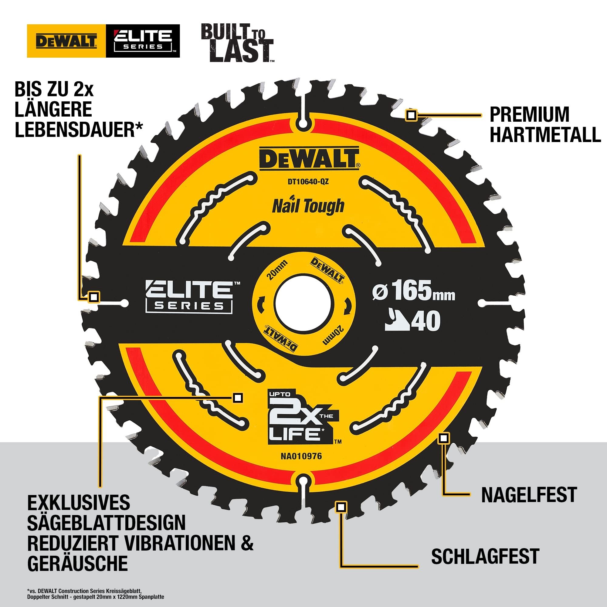 Диск за циркуляр ф 165мм ×20мм×40Т Dewalt DT10640