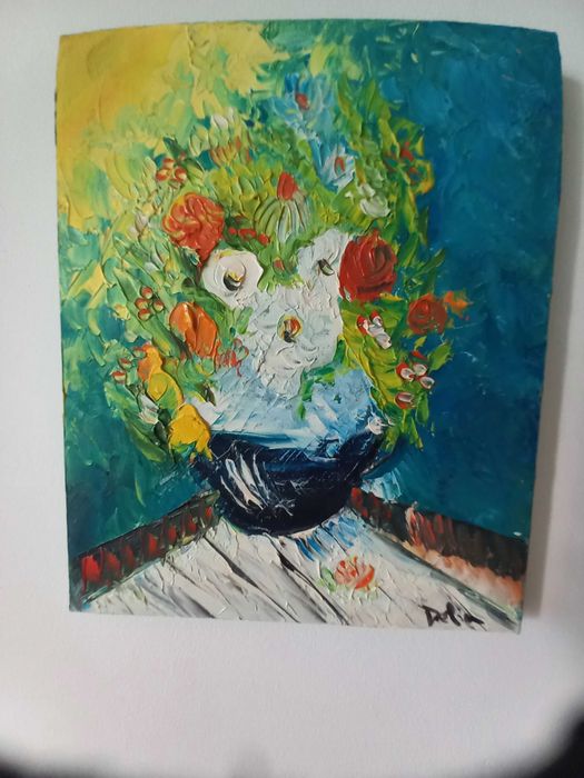picturi în ulei pe pănză.pictura, pictat manual, texturata, cutit
