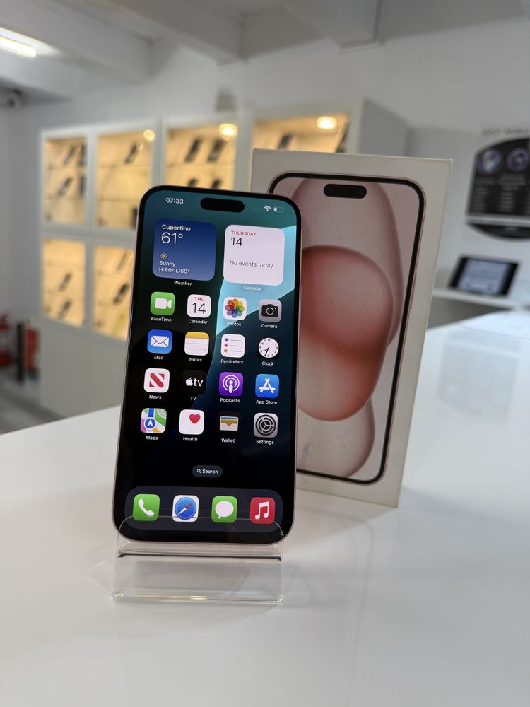  iPhone 15 Plus Pink 128 GB , impecabil ! Garantie 12 luni + cadou