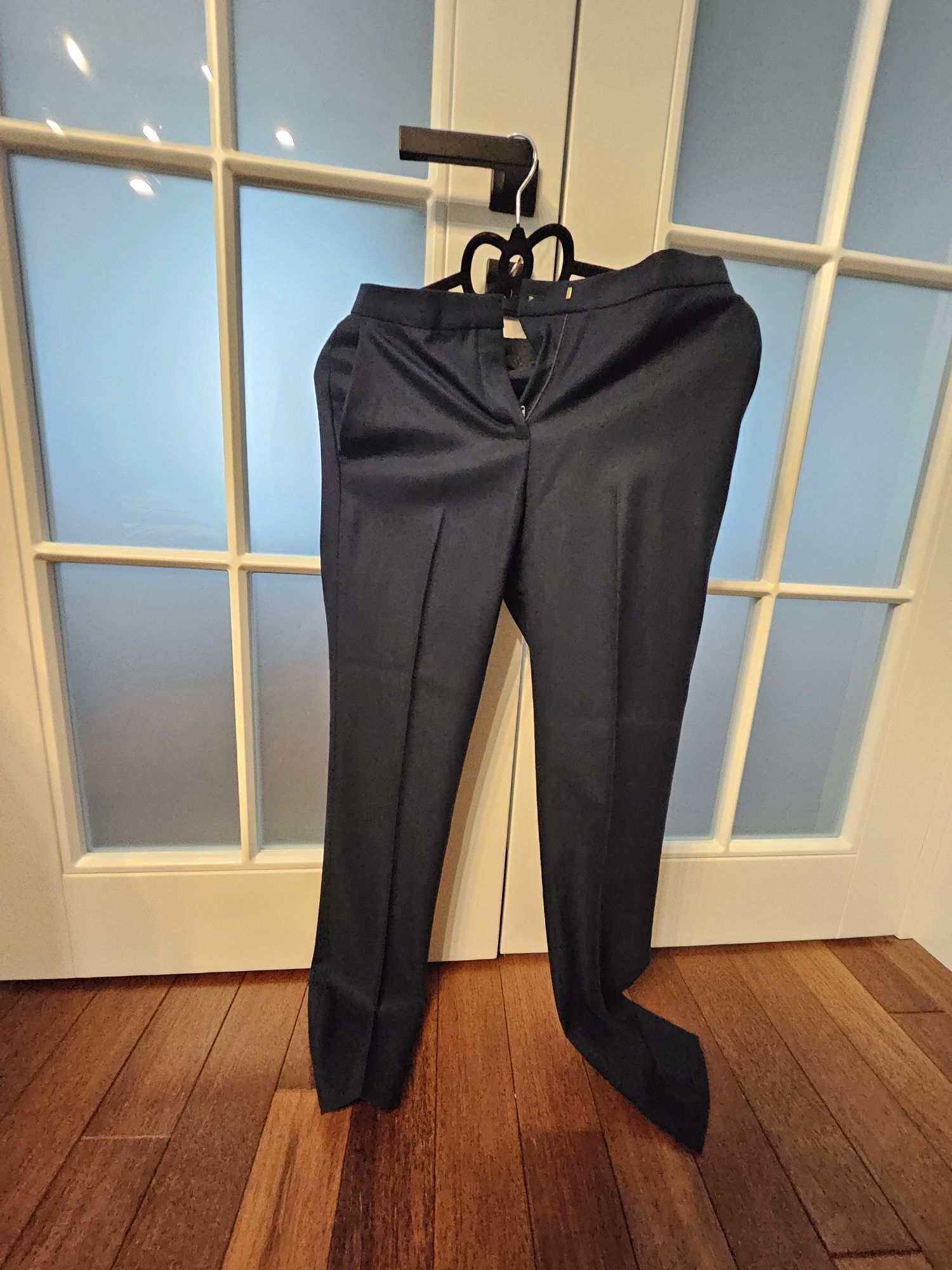 Pantaloni Massimo Dutti, lana, bleumarin,noi, 36