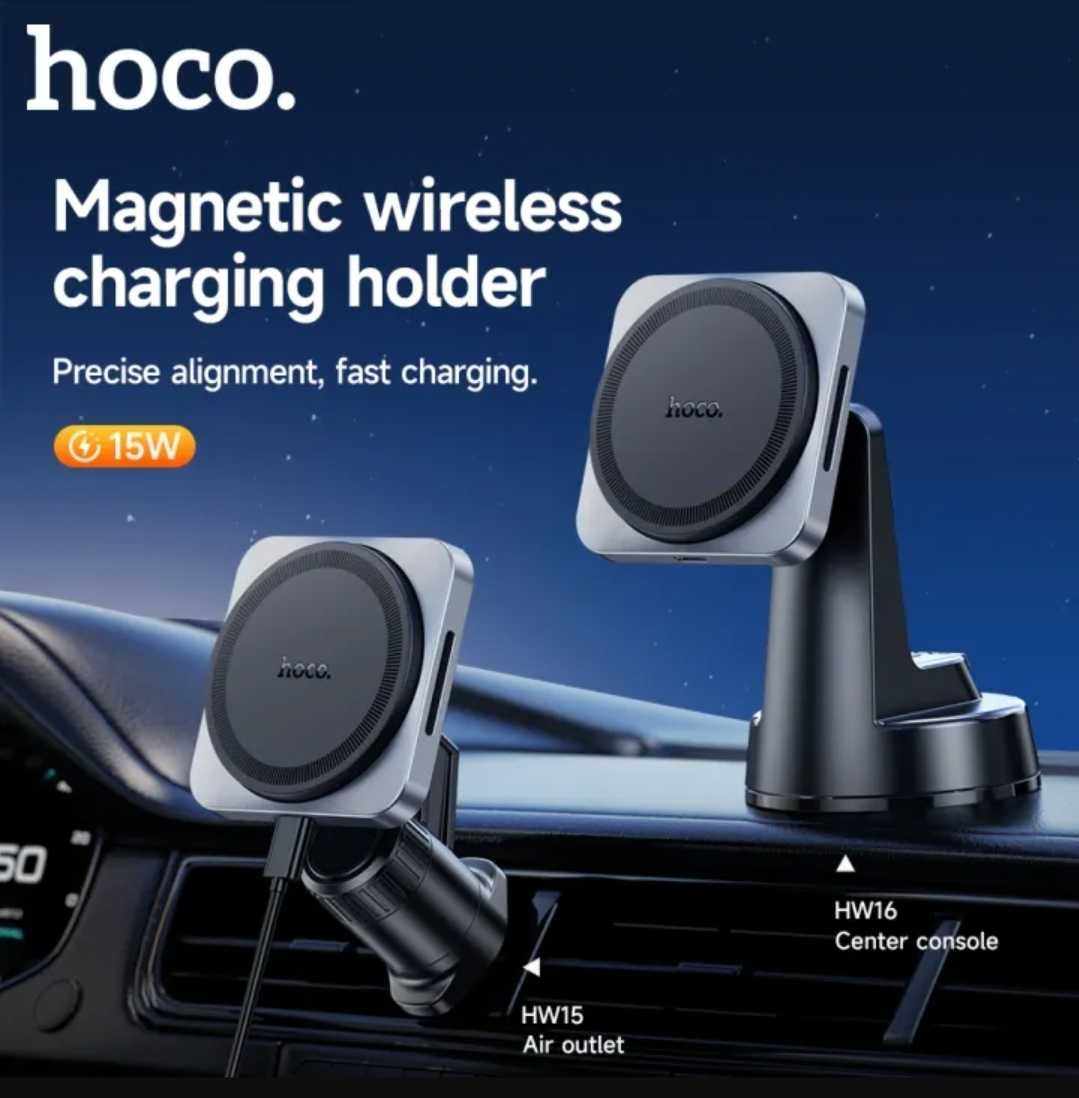 Hoco HW15 Speed Магнитный Авто Держатель MagSafe 15W For iPhone 14 15