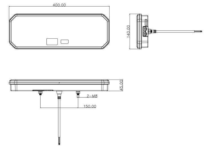 Стоп диоден ЛЕД светлина с динамичен мигач 5 светлини 12/24V - T459