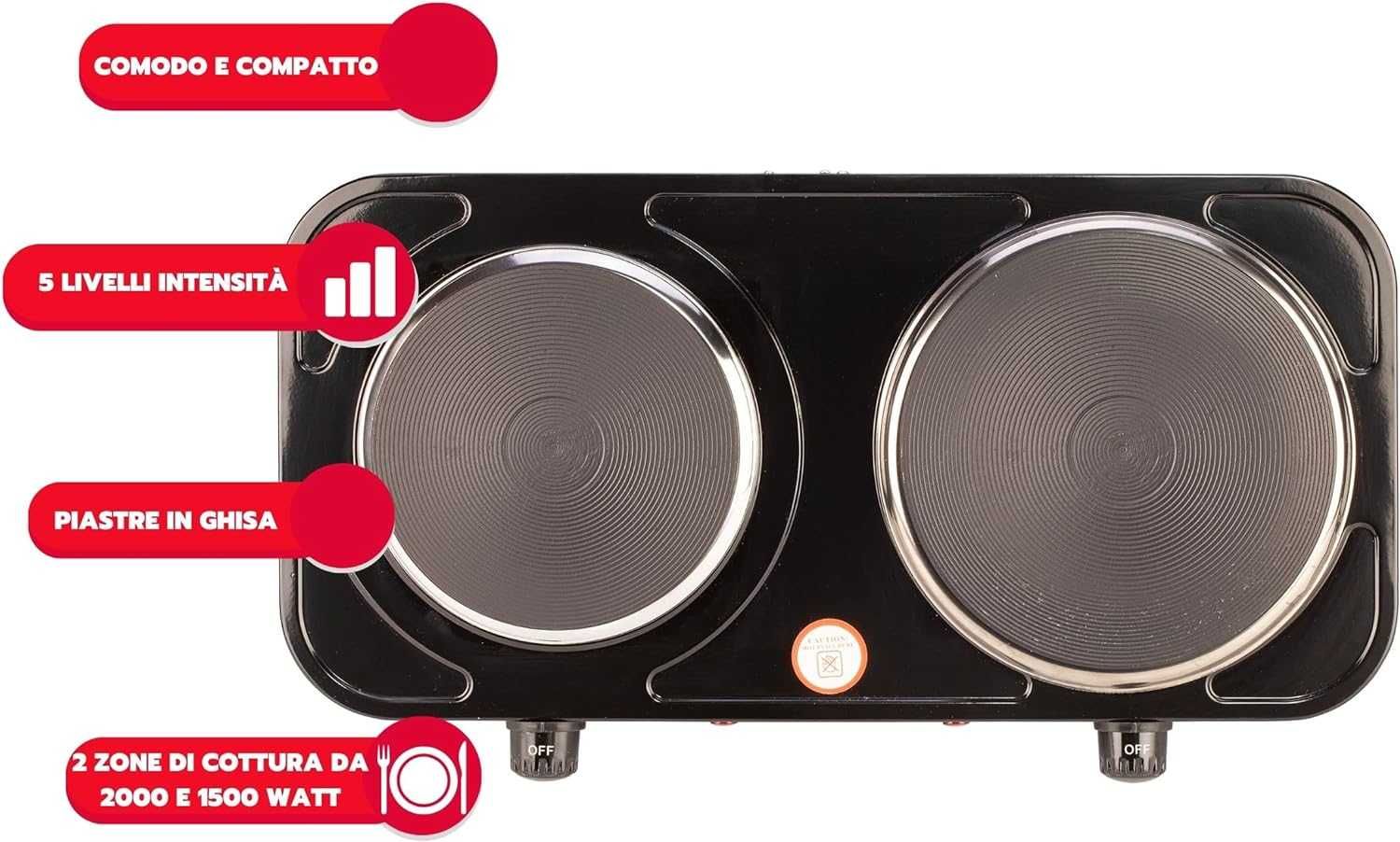 ПРОМО Нов Електрически Двоен Котлон ARDES 15.5см 18см 2500W с Гаранция