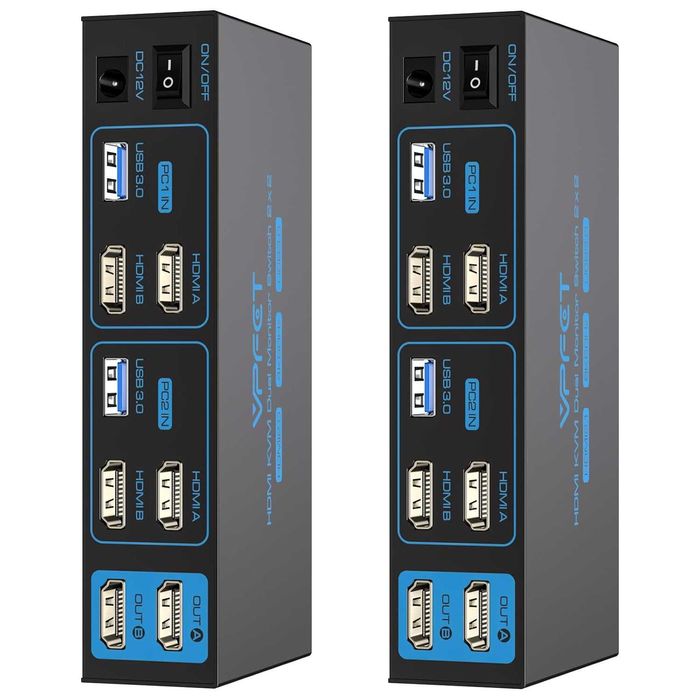 KVM Switch 2 PC 2 Monitoare HDMI 4K 60Hz USB 3