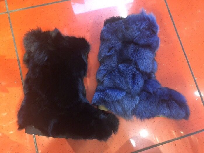 UGG blana naturală VULPE 100% / poze REALE nu copiate ! Negru,roșu