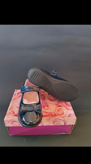 Pantofiori bleumarin Lelly Kelly eleganți din piele naturală lăcuită