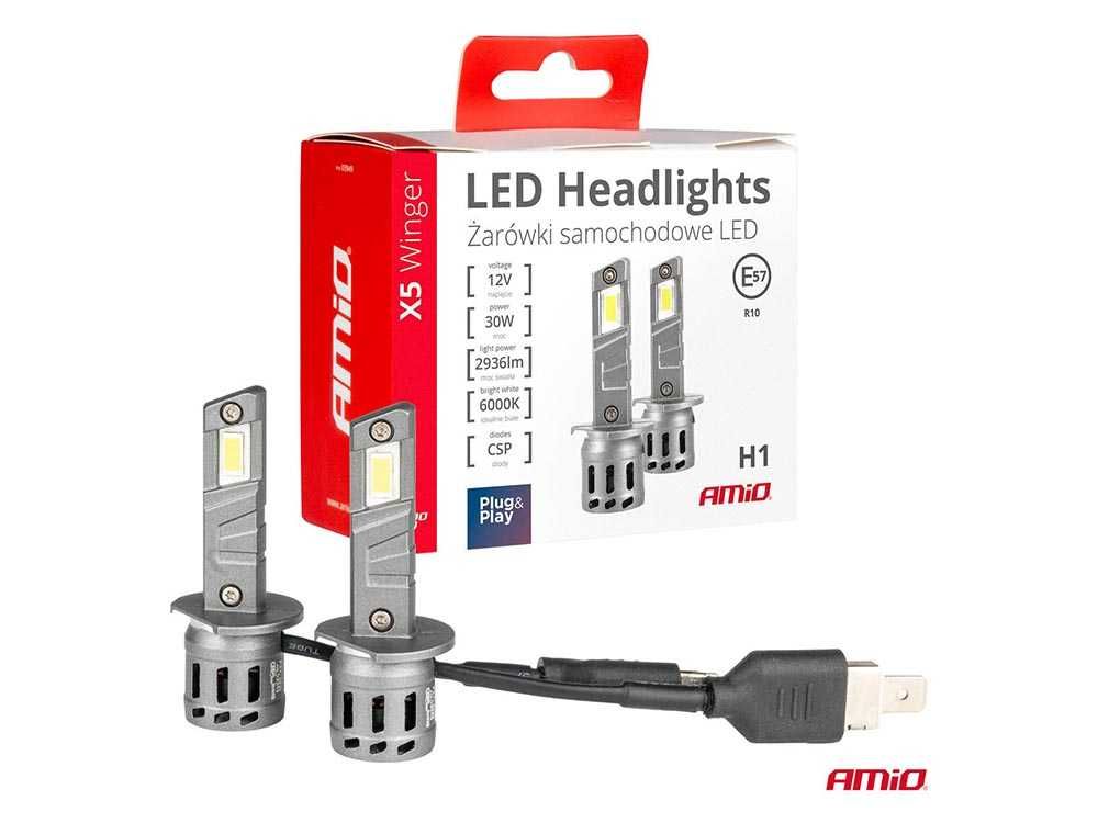 LED крушка H1, X5 серия Winger, 30W Canbus, 6000K, Amio