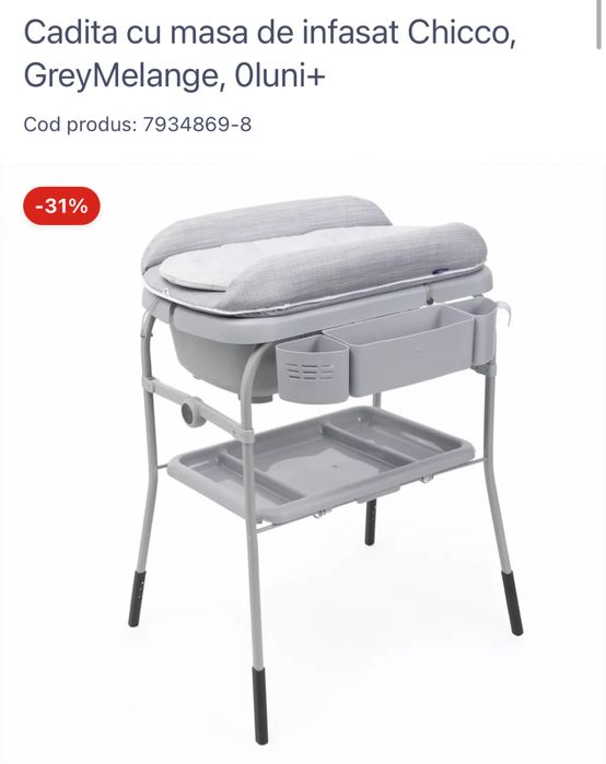 Chicco-masa de infasat pliabila cu cadita inclusa