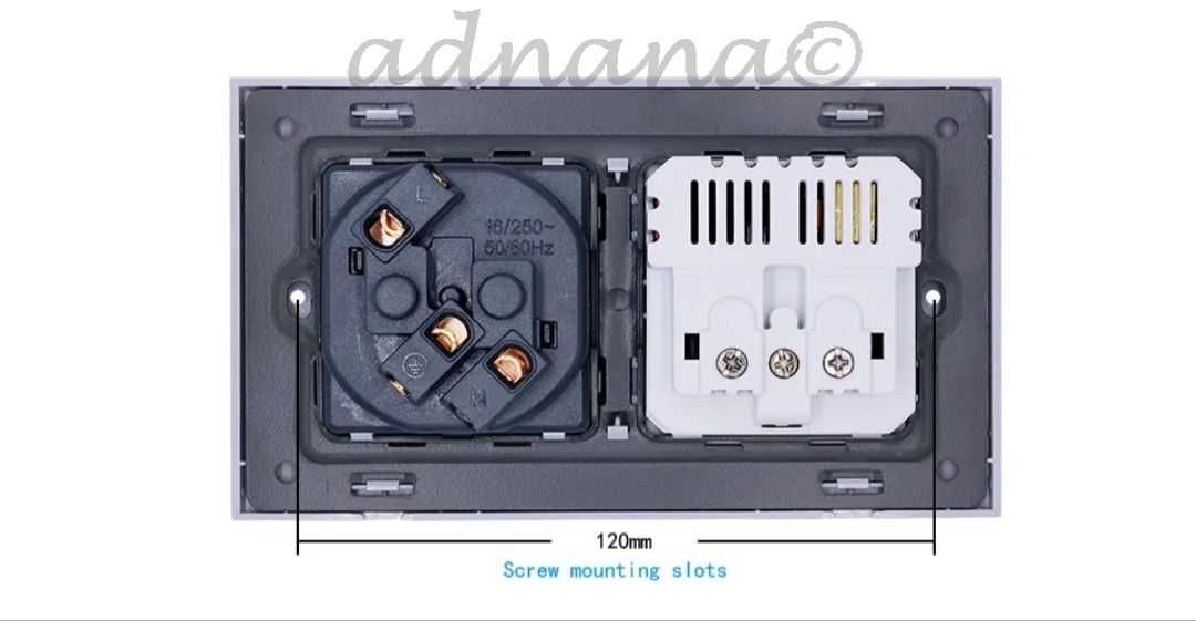 Pachet 4 buc. priza neagra dubla 2xUSB 2.1A 5V + 4 buc. doze rigips