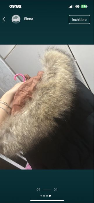 Geaca din pene cu guler blana