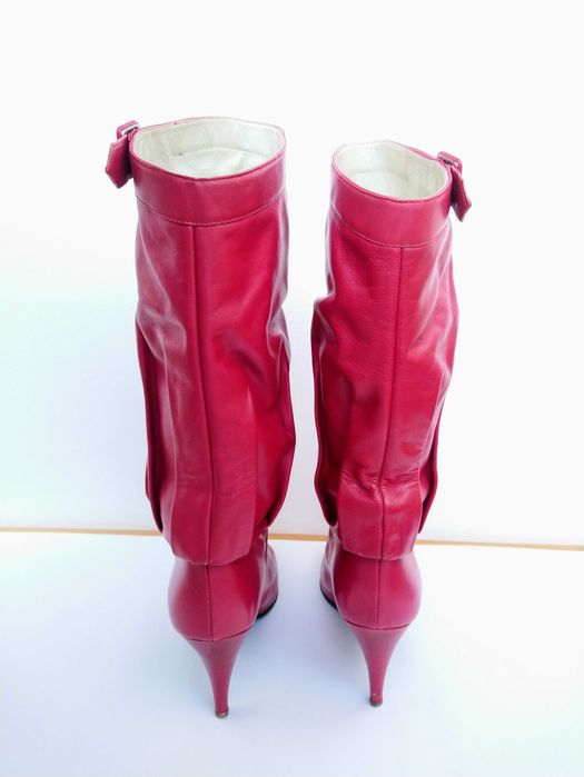 Cizme de piele subtire, Marcantoni, Made Italy, rosu, marime 37-38