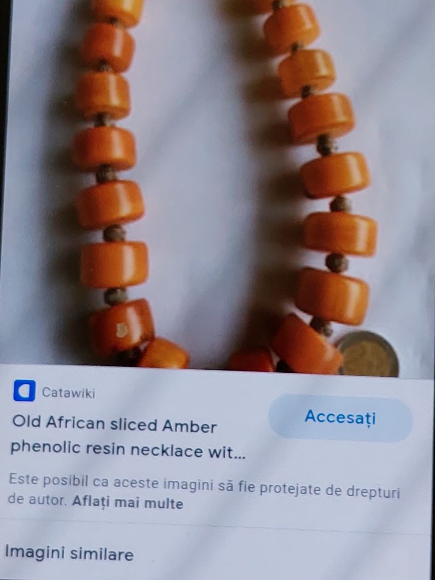 Colier amder african cu elemente de bronz și onix