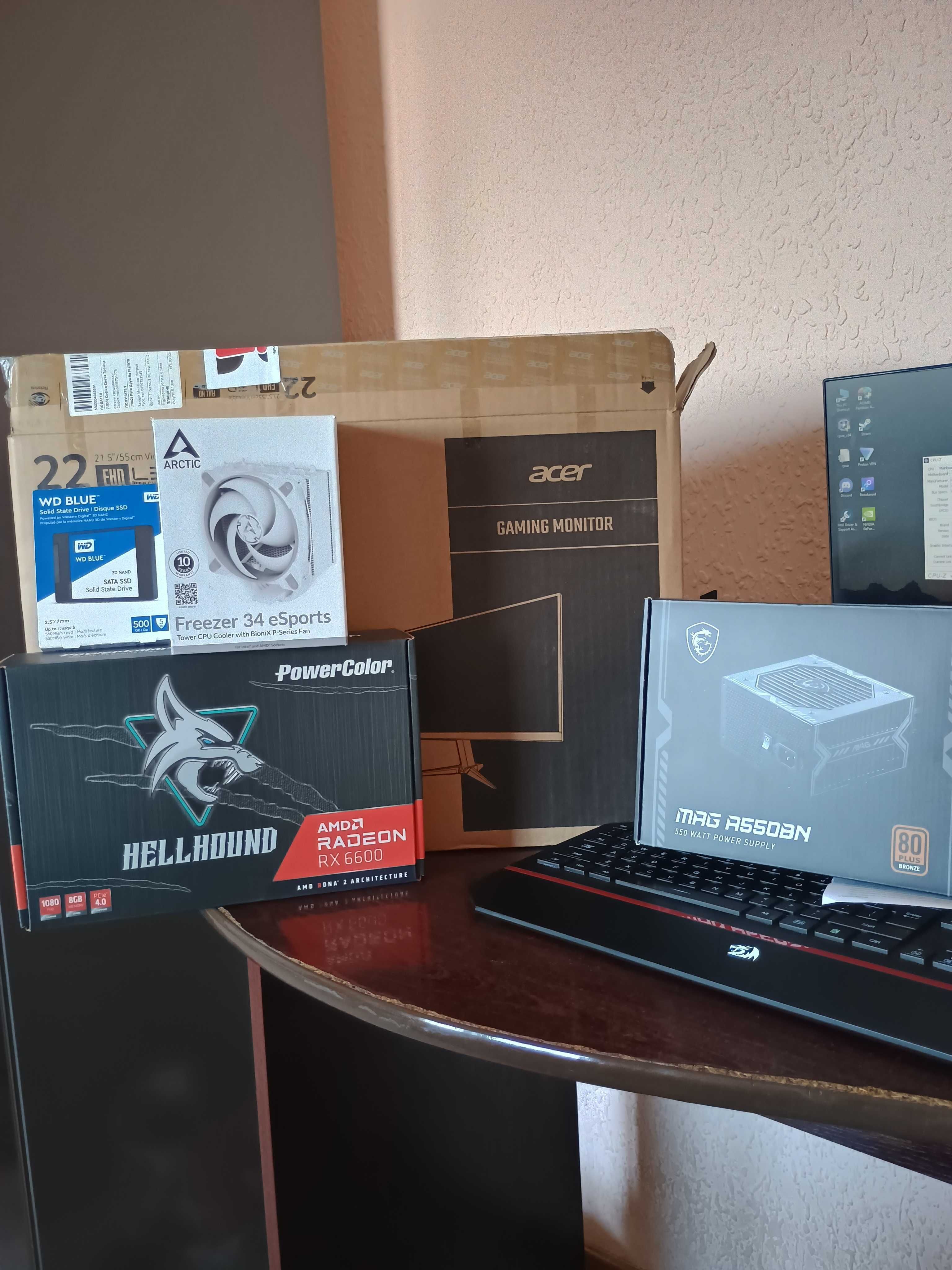 Компютър/PC i3-8300 3,7ghz , Radeon RX 6600 8gb, 16gb Ram