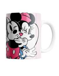 Cana personalizata, Mickey si Minnie, Ceramica, Alb, 350 ml