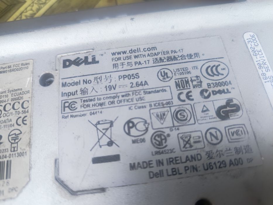 Laptop dell pp05s
