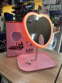 Зеркало в форме сердца с подсветкой LED (3 режима подсветки