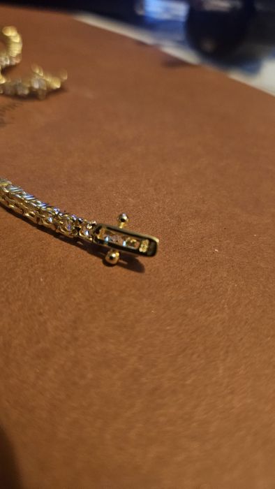 Brățară tennis argint 925 placata cu aur