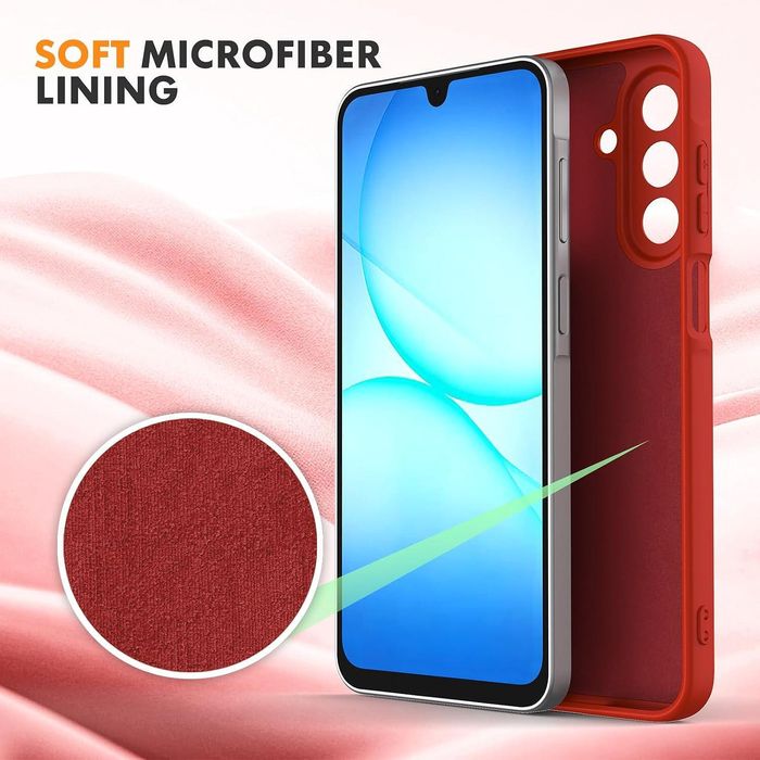 Матов силиконов кейс за samsung galaxy a17 - червен