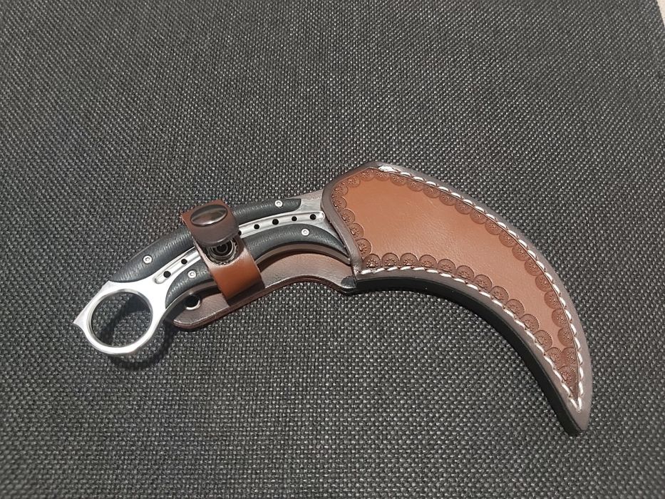 Дизайнерски карамбит Todd Begg с кания от телешки бланк