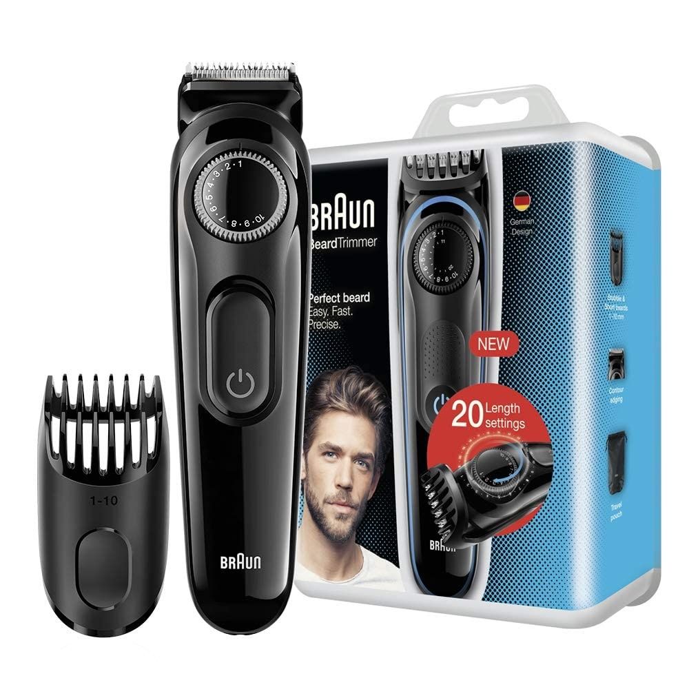 Aparat pentru barba, Braun, BT3000, cu ghidaj, husa de transport