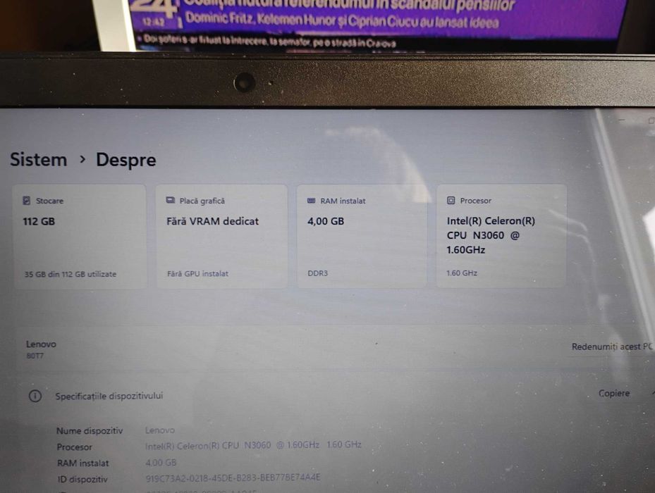 Laptop Lenovo 110-15 ibr