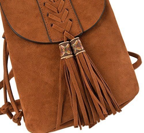 Бохо малка дамска кожена раница тип Parfois