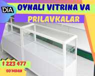 Прилавок витрина, стеклянная, Oynali vitrina va prilavkalar